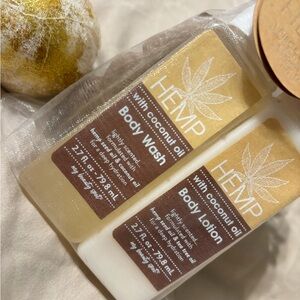 Hemp Body Wash And Lotion W/ Body Scrub. Free Bath Bomb